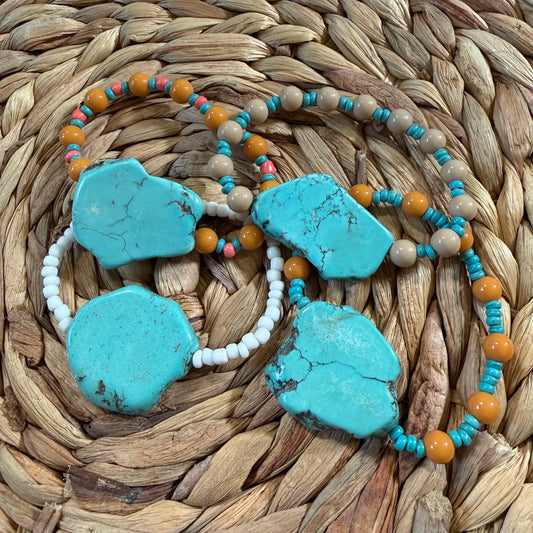 Western Turquoise Howlite Handmade Stretch Bracelets Part Three