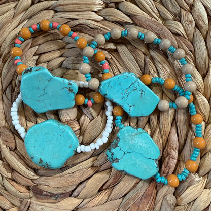 Western Turquoise Howlite Handmade Stretch Bracelets Part Three