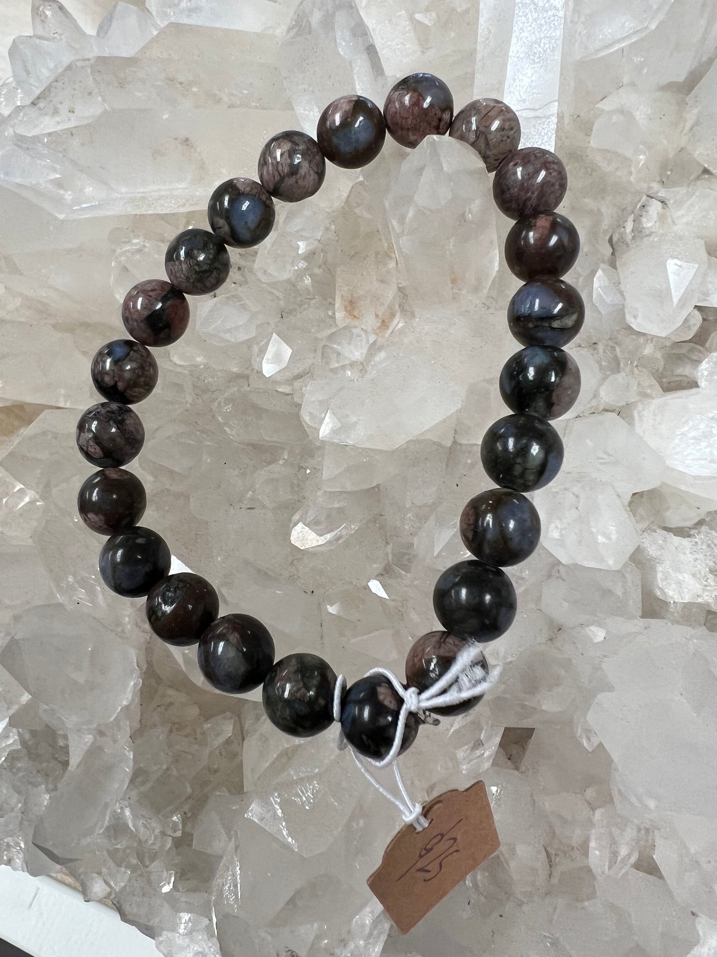 Llanite Blue Opal Quartz "Que Sera" Stretch Bracelet (8mm)