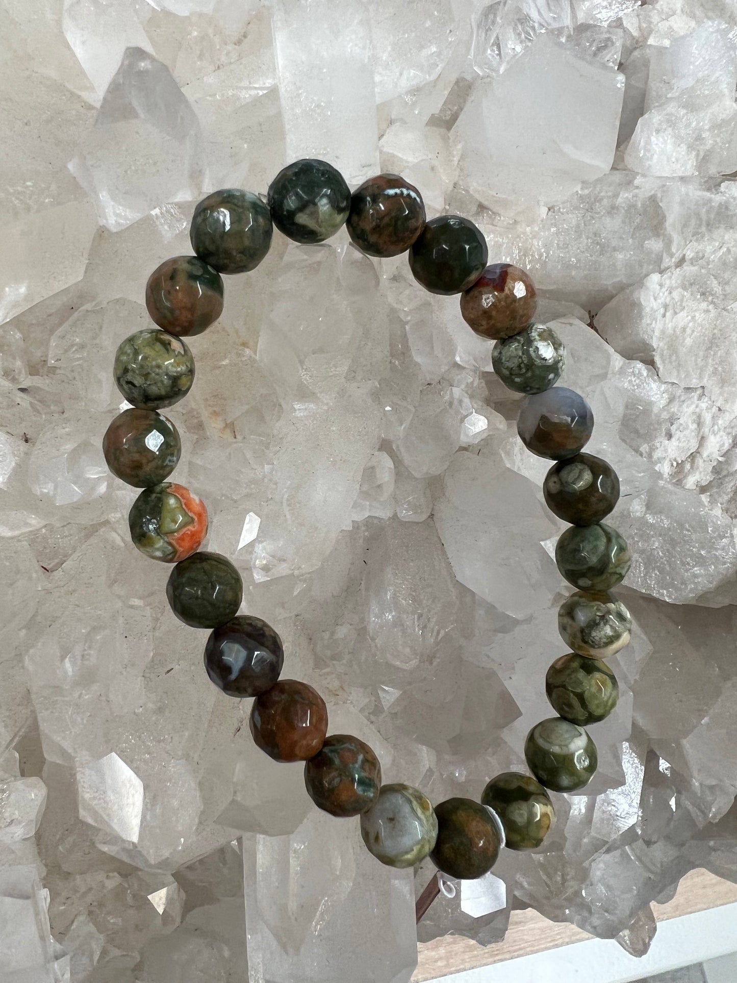 Rainforest Rhyolite Stretch Bracelet (8mm)