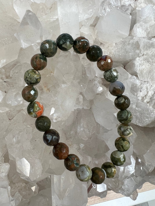 Rainforest Rhyolite Stretch Bracelet (8mm)