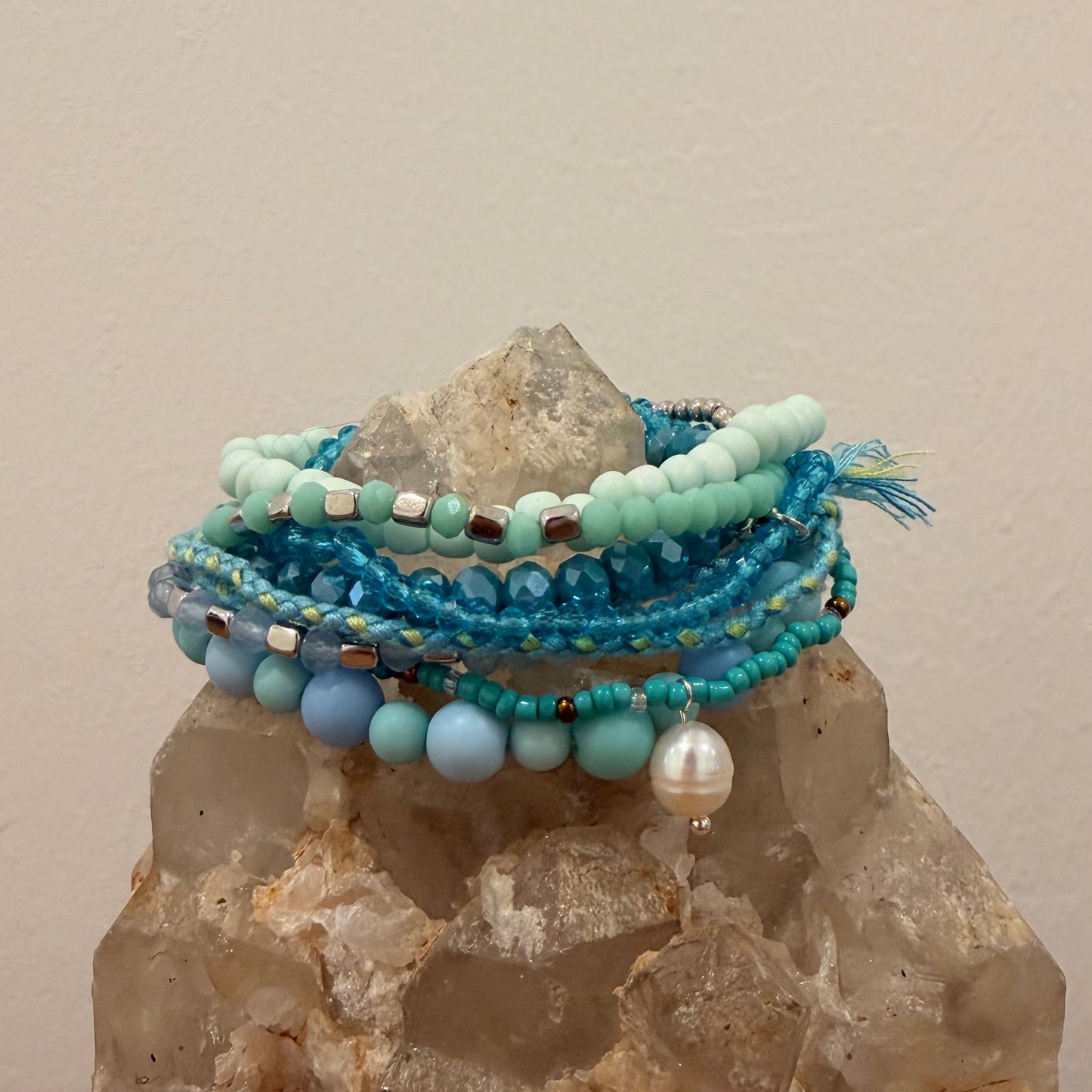 Minted Stretch Bracelet Stack