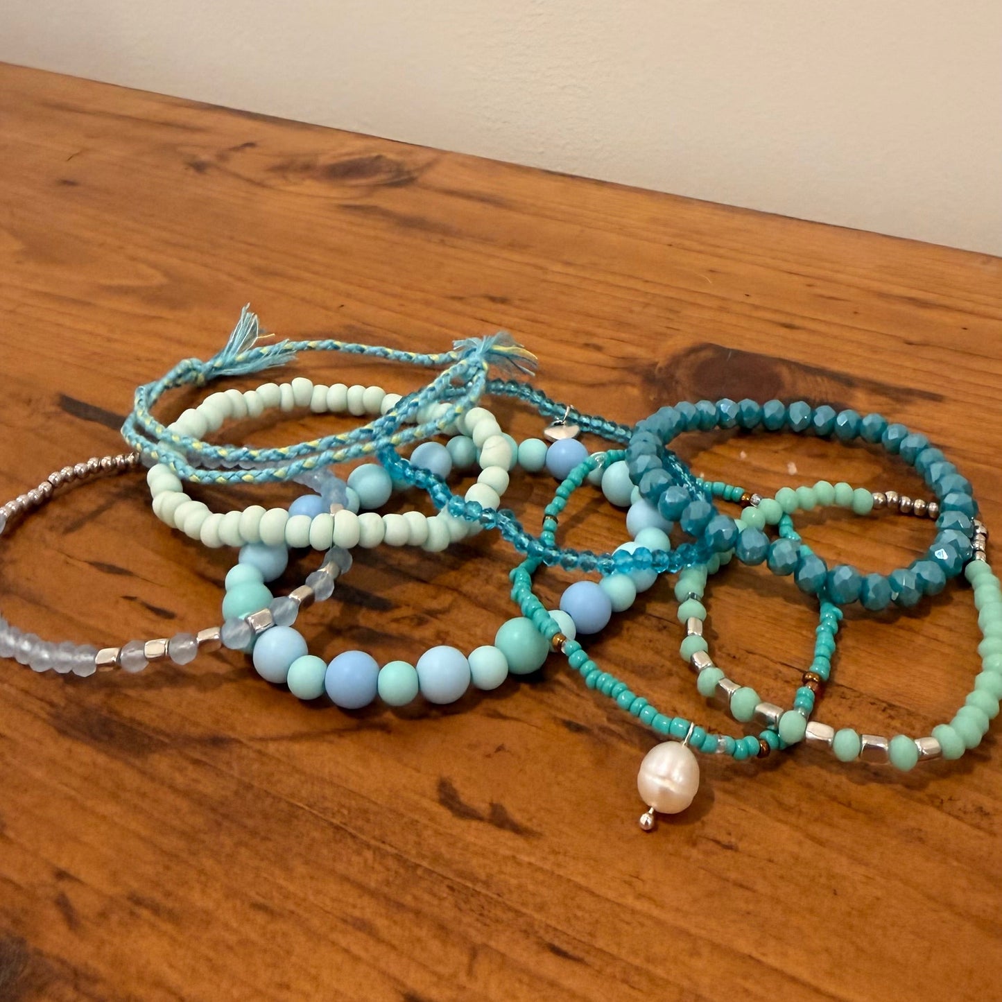 Minted Stretch Bracelet Stack