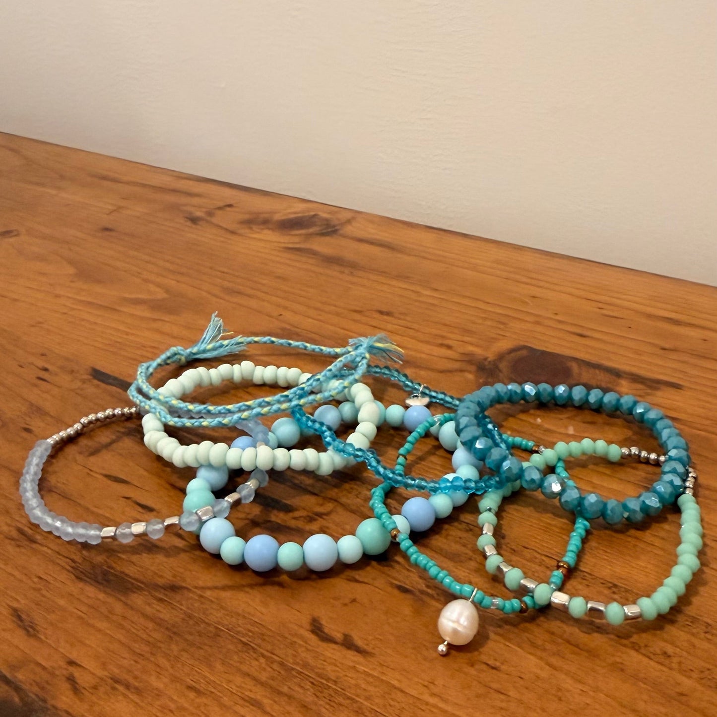 Minted Stretch Bracelet Stack