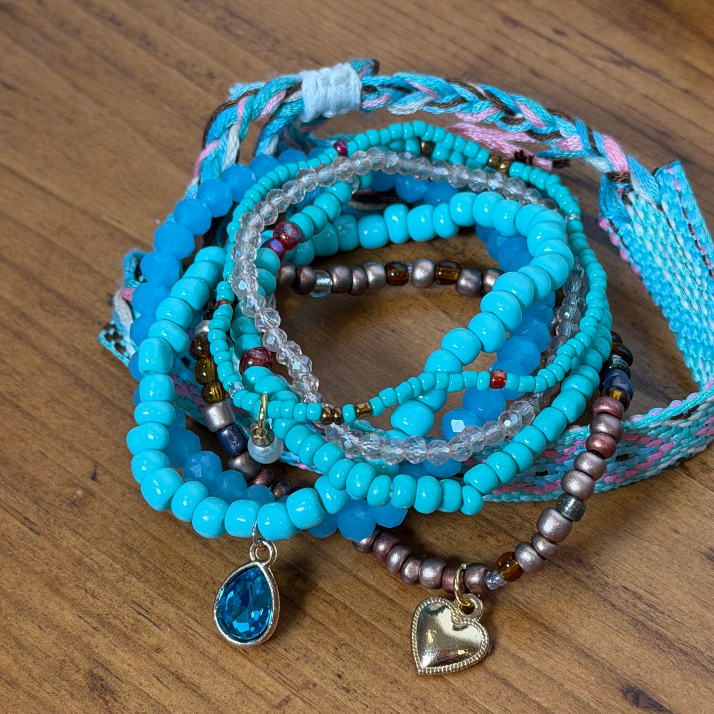 Mint and Chocolate Stretch Bracelet Stack