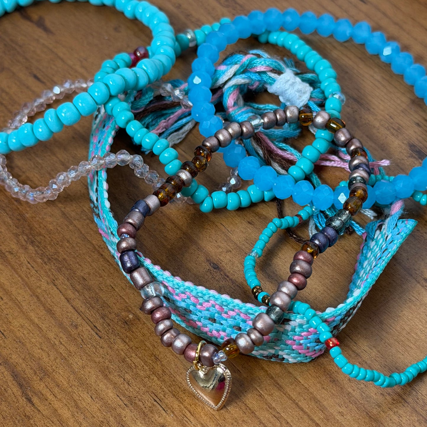 Mint and Chocolate Stretch Bracelet Stack