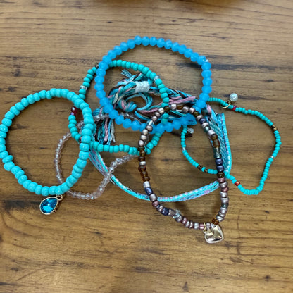 Mint and Chocolate Stretch Bracelet Stack