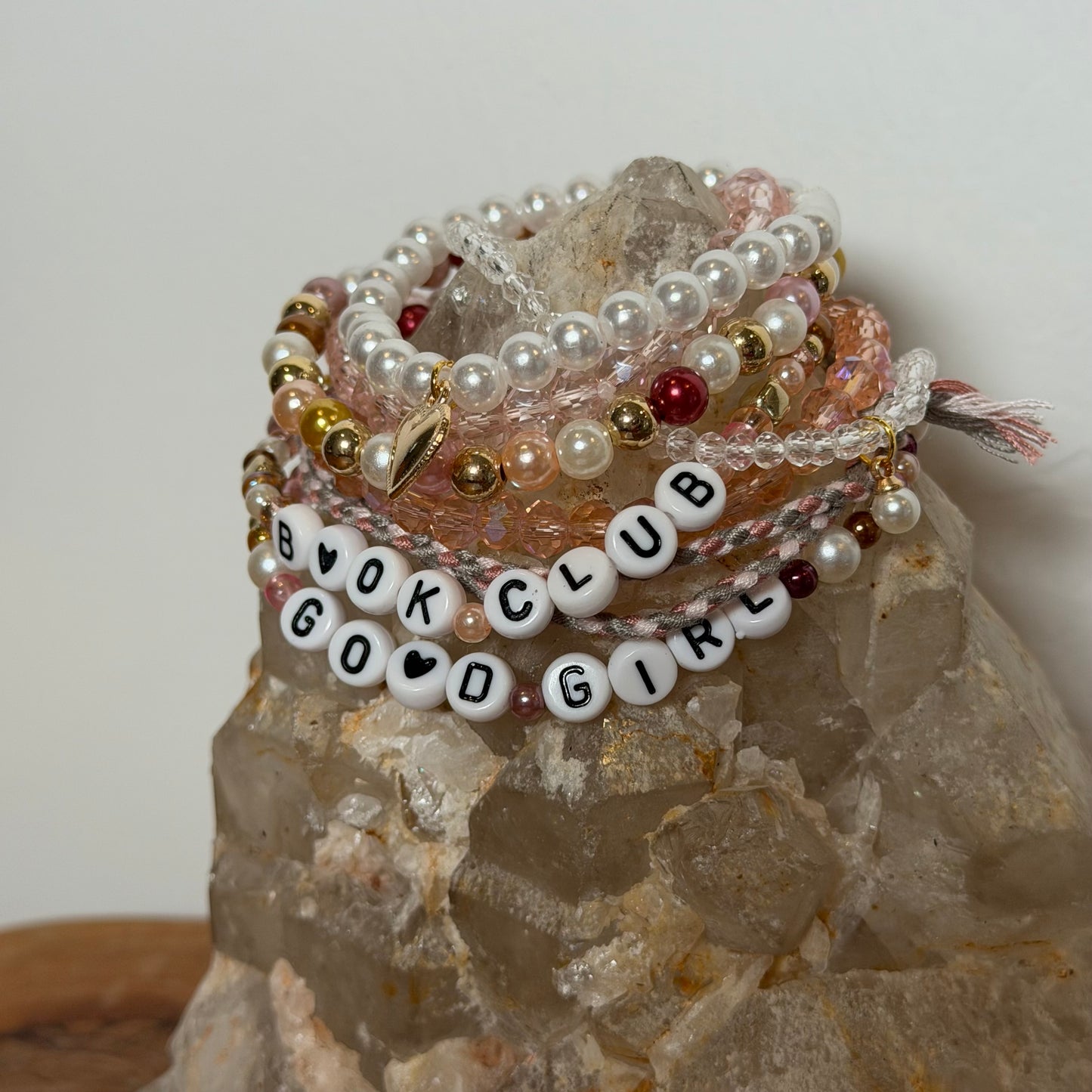 Good Girl Book Club Stretch Bracelet Stack