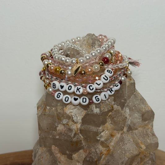 Good Girl Book Club Stretch Bracelet Stack