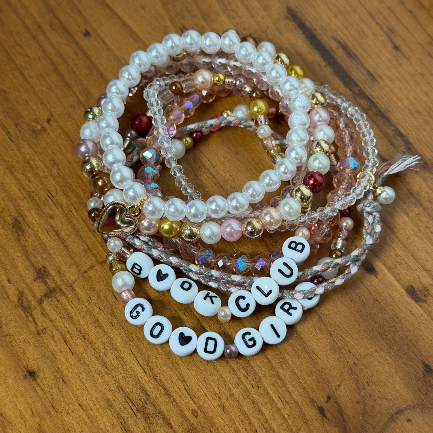 Good Girl Book Club Stretch Bracelet Stack
