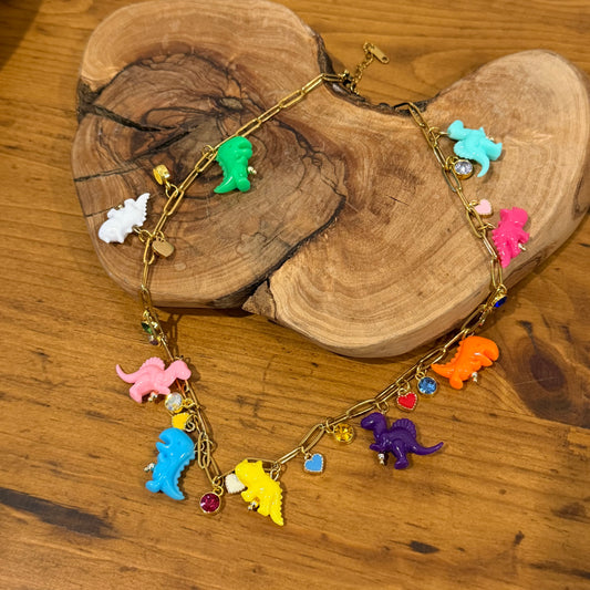 U R A Dinosaur Charm Necklace