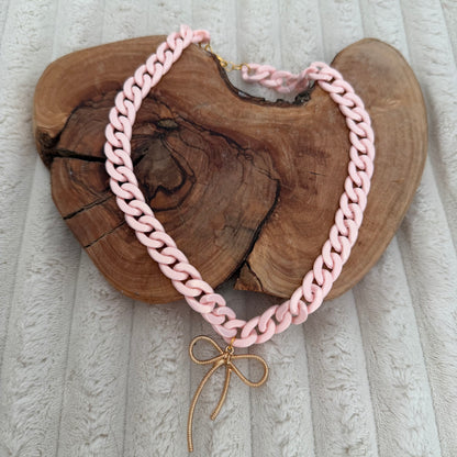 Baby Girl Bow Acrylic Necklace