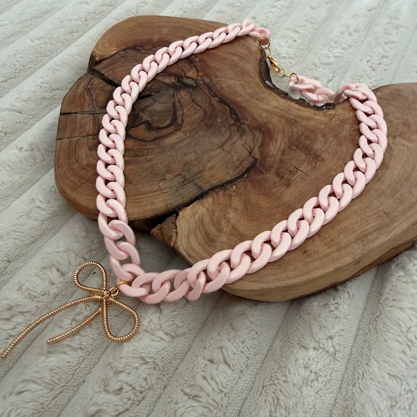 Baby Girl Bow Acrylic Necklace
