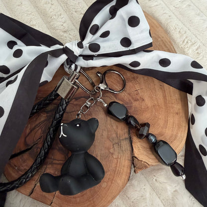 Goth Babe Teddy & Crystal Bag Charm