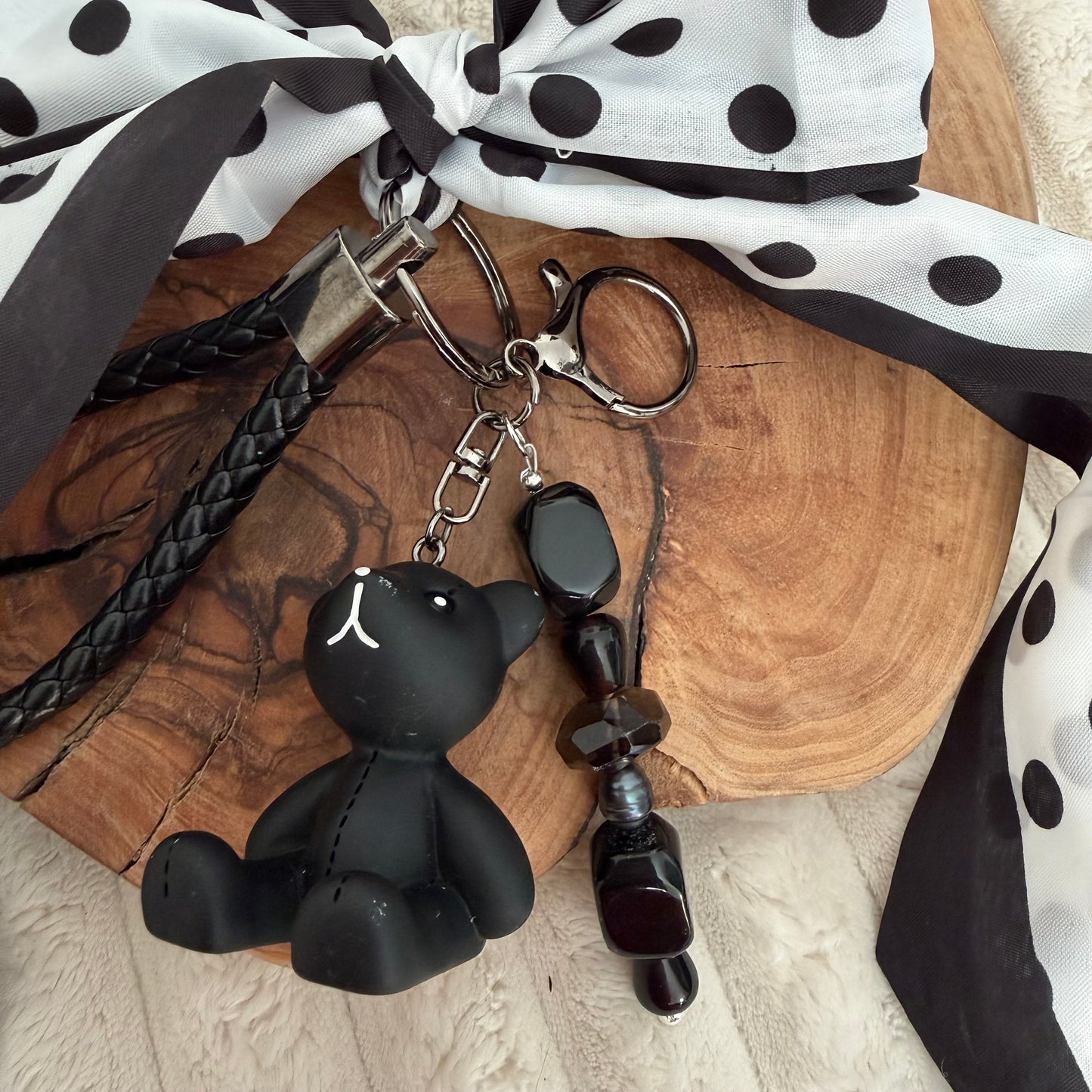Goth Babe Teddy & Crystal Bag Charm