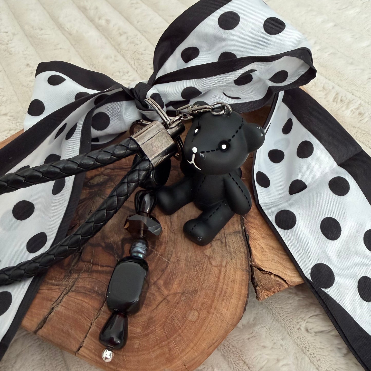 Goth Babe Teddy & Crystal Bag Charm