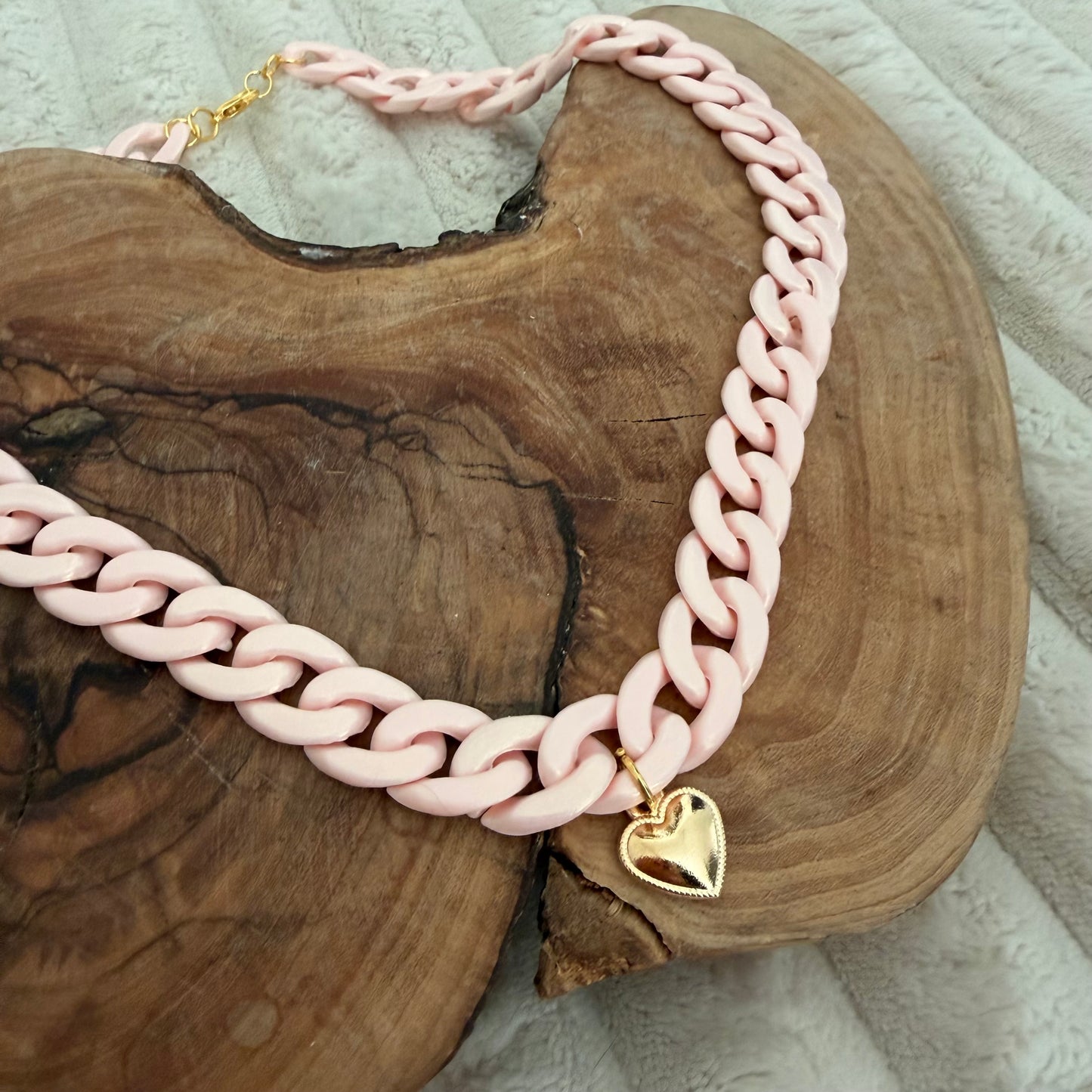 Baby Girl Heart Acrylic Necklace