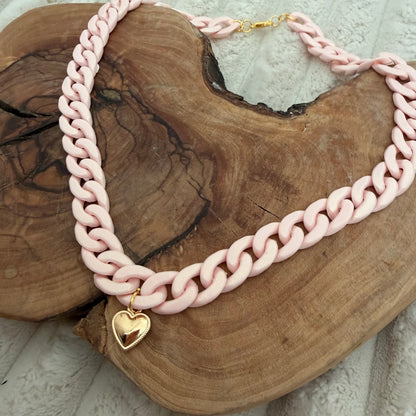 Baby Girl Heart Acrylic Necklace