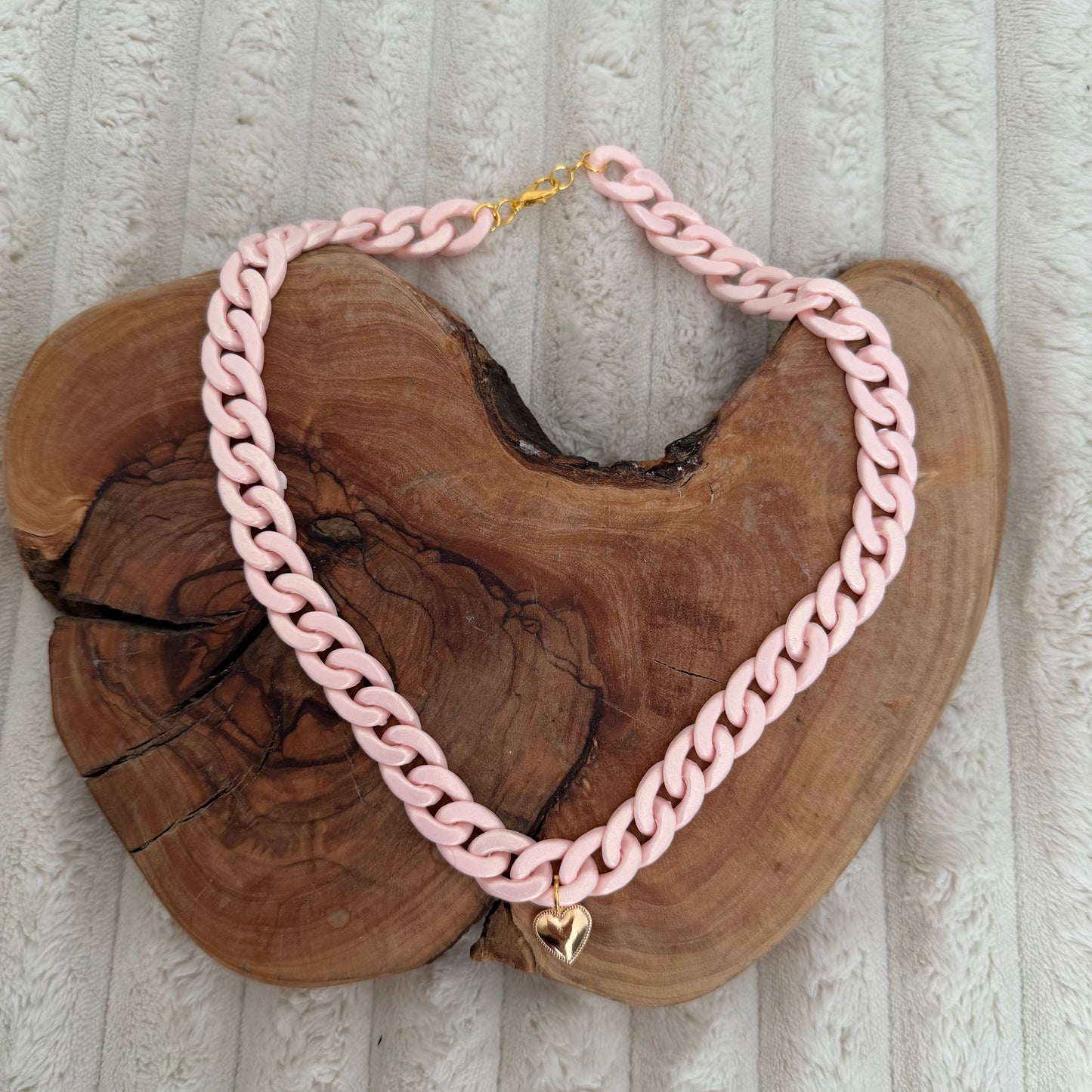 Baby Girl Heart Acrylic Necklace