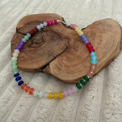 Rainbow Glass Handmade Necklace and Bracelet Set