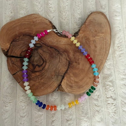 Rainbow Glass Handmade Necklace and Bracelet Set