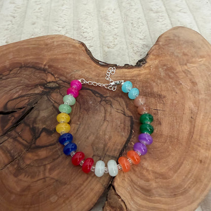 Rainbow Glass Handmade Necklace and Bracelet Set