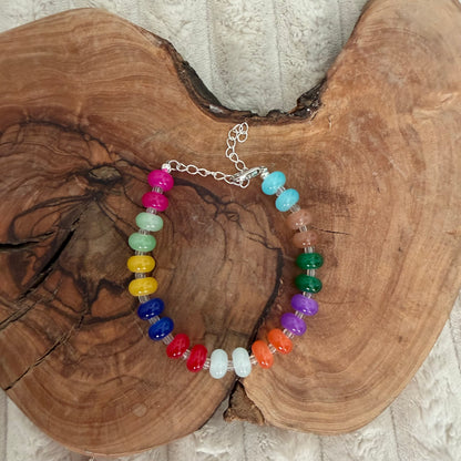 Rainbow Glass Handmade Necklace and Bracelet Set