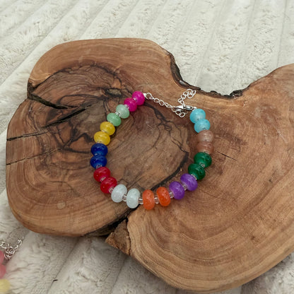 Rainbow Glass Handmade Necklace and Bracelet Set