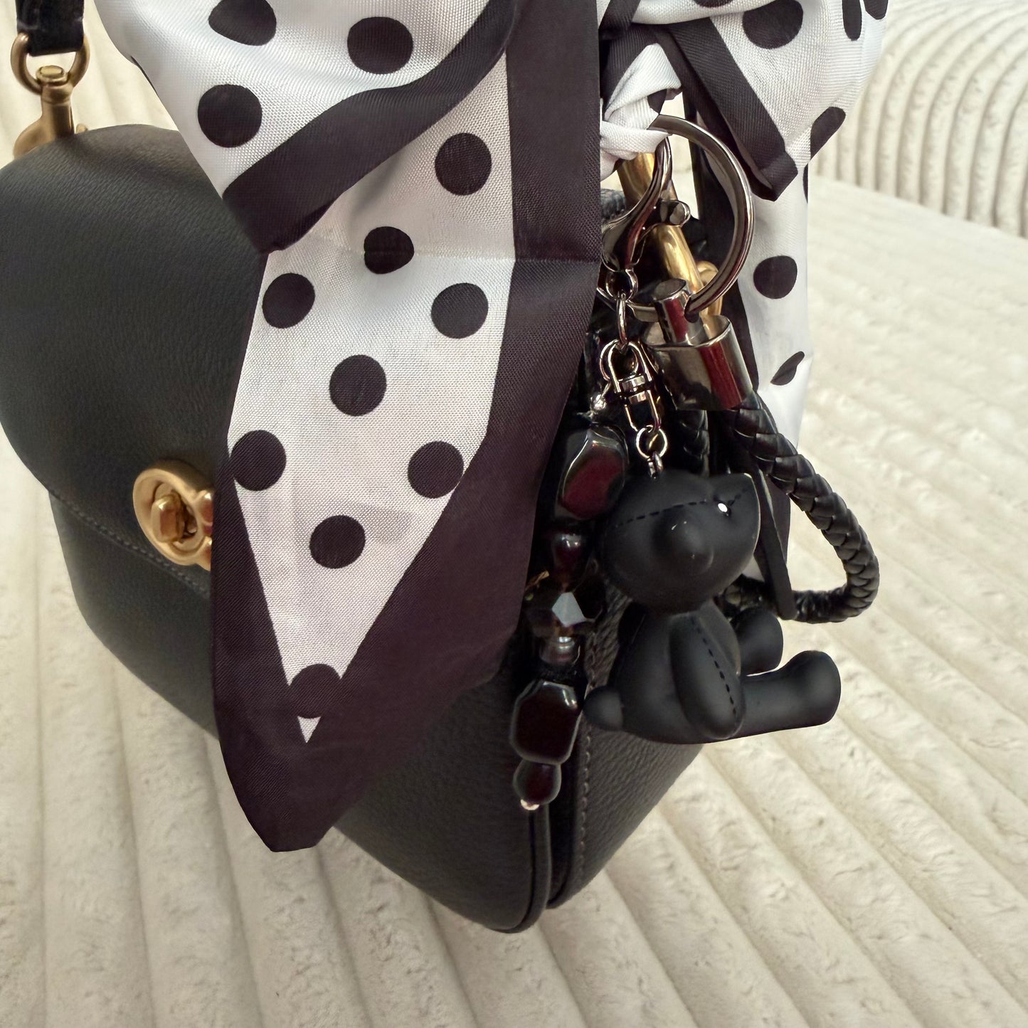 Goth Babe Teddy & Crystal Bag Charm