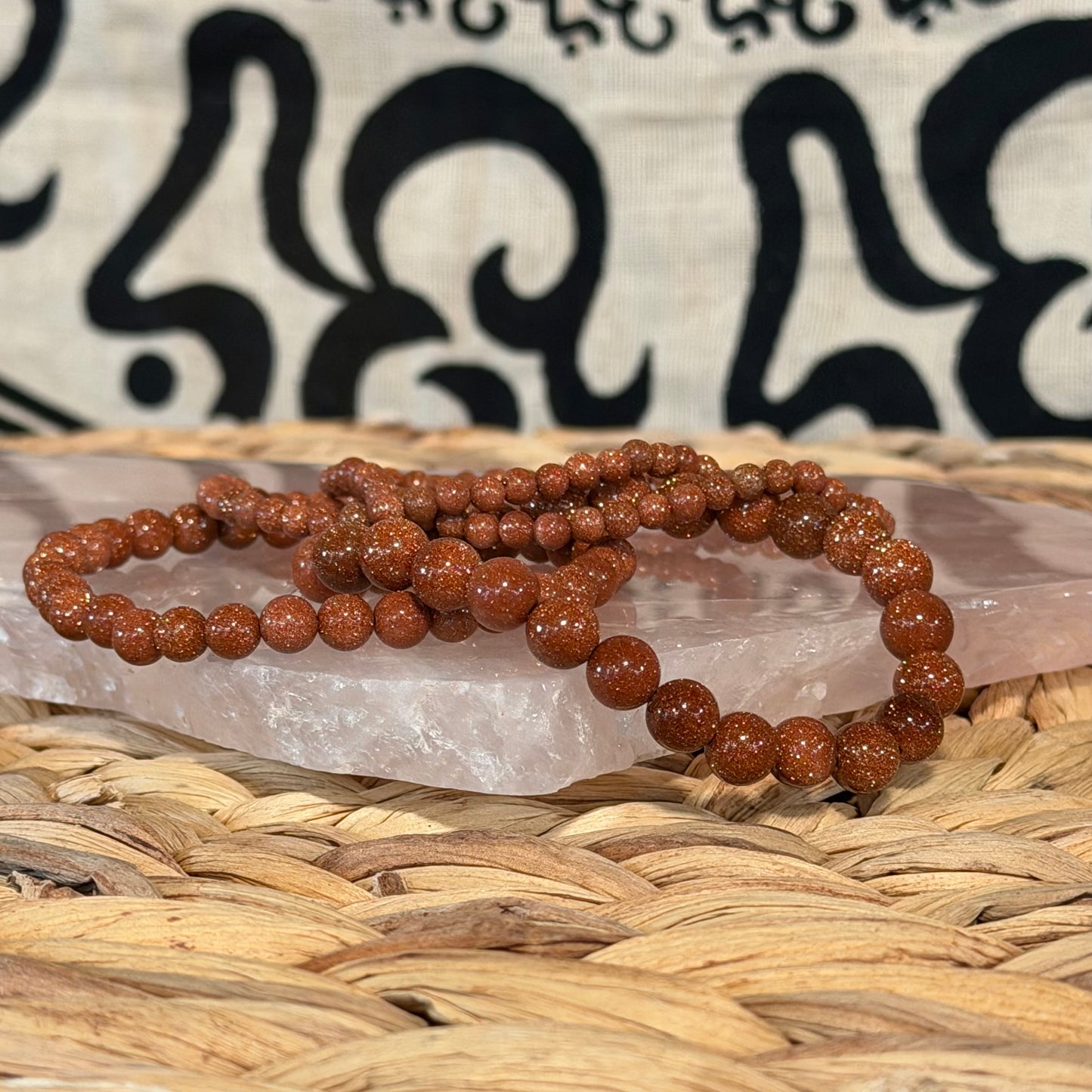 Orange Goldstone Beaded Bracelet