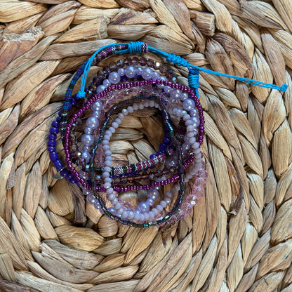 Violet Stretch Bracelet Stack