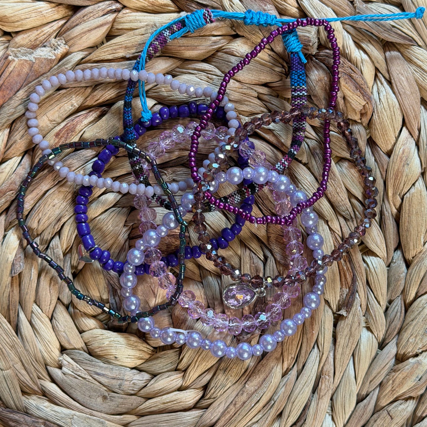 Violet Stretch Bracelet Stack