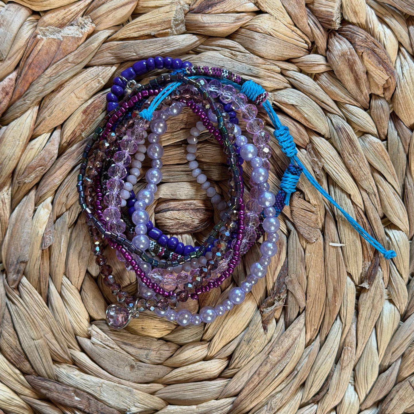 Violet Stretch Bracelet Stack