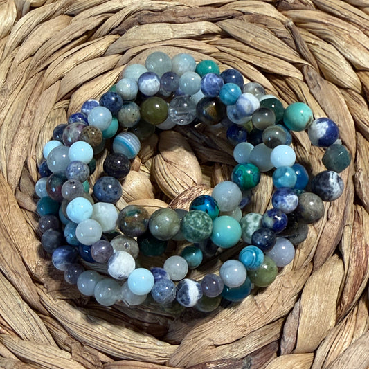 Throat Chakra Energy- single stretch bracelet