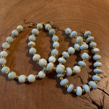 Blue Opal Beaded Bracelet