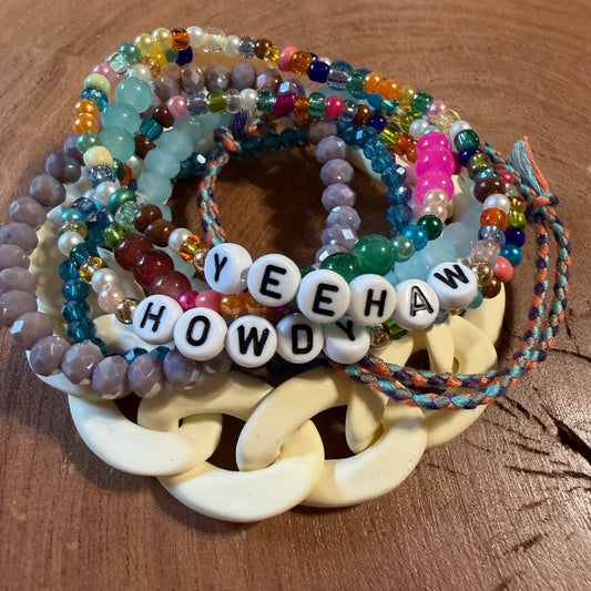 Yeehaw Cowgirl Stretch Bracelet Stack