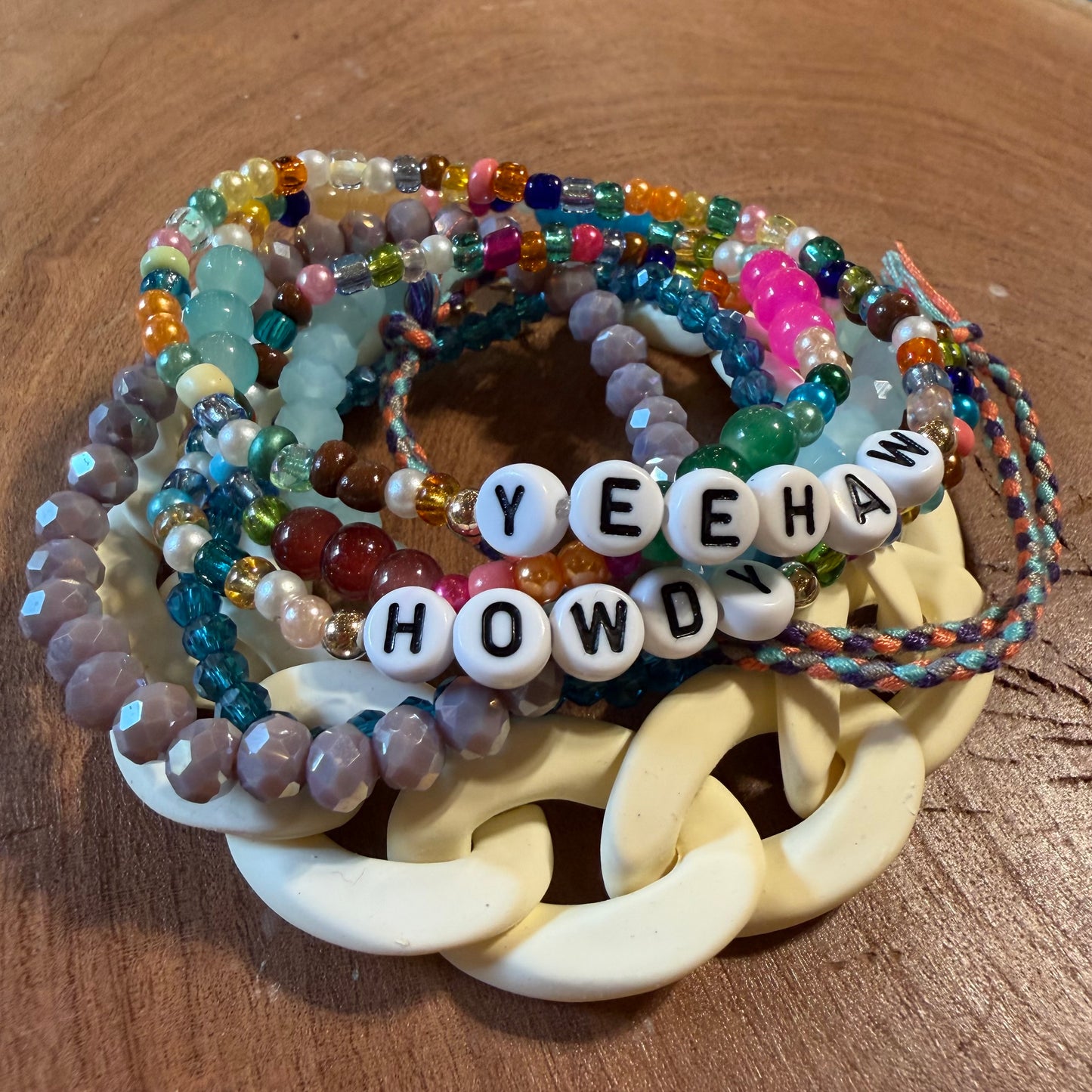 Yeehaw Cowgirl Stretch Bracelet Stack