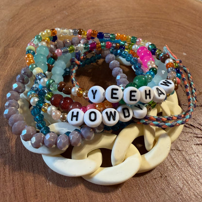 Yeehaw Cowgirl Stretch Bracelet Stack