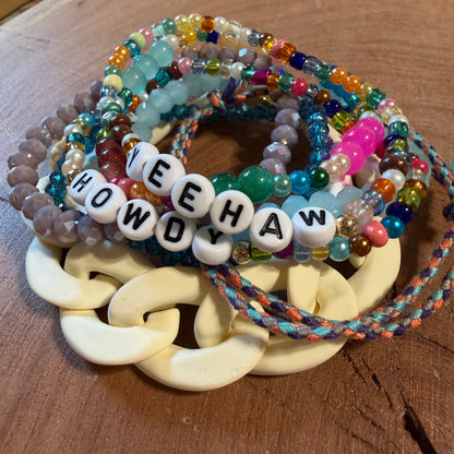 Yeehaw Cowgirl Stretch Bracelet Stack