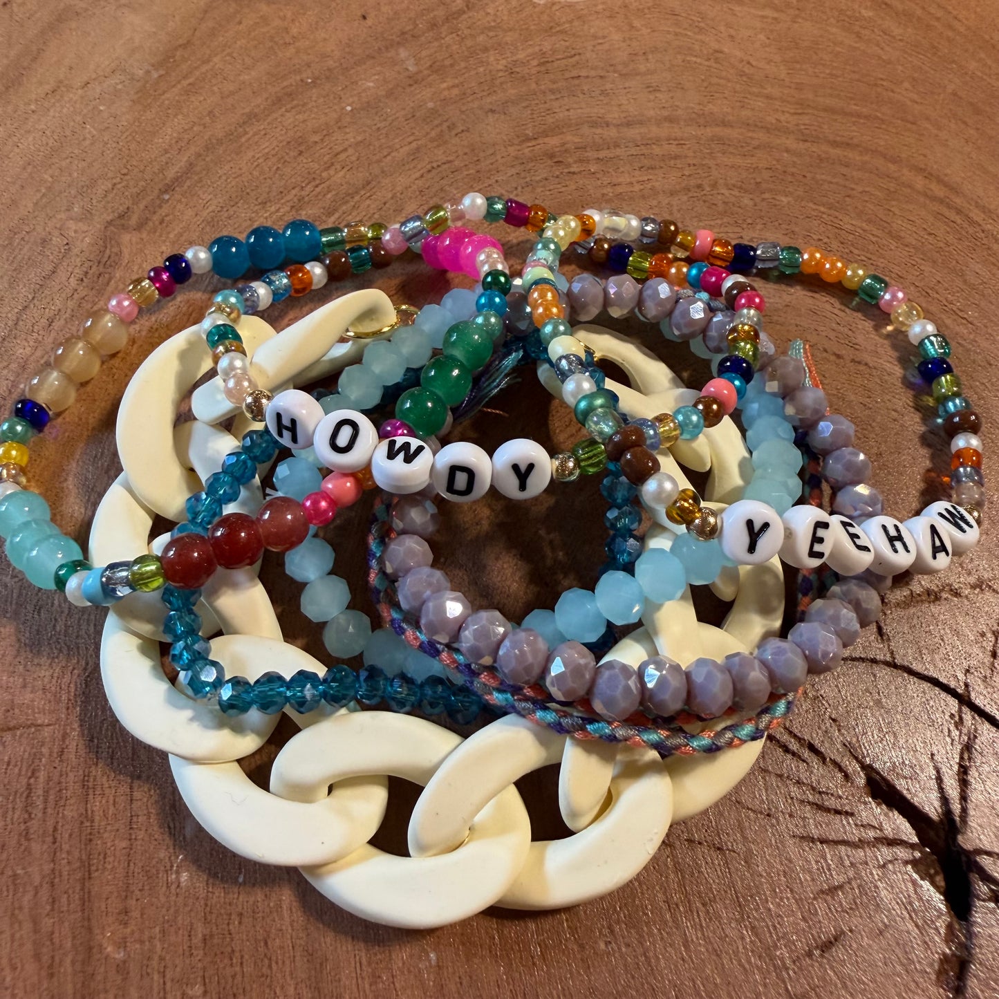 Yeehaw Cowgirl Stretch Bracelet Stack