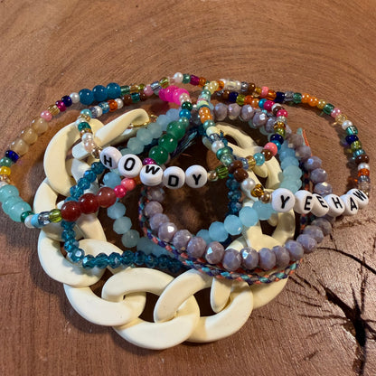 Yeehaw Cowgirl Stretch Bracelet Stack