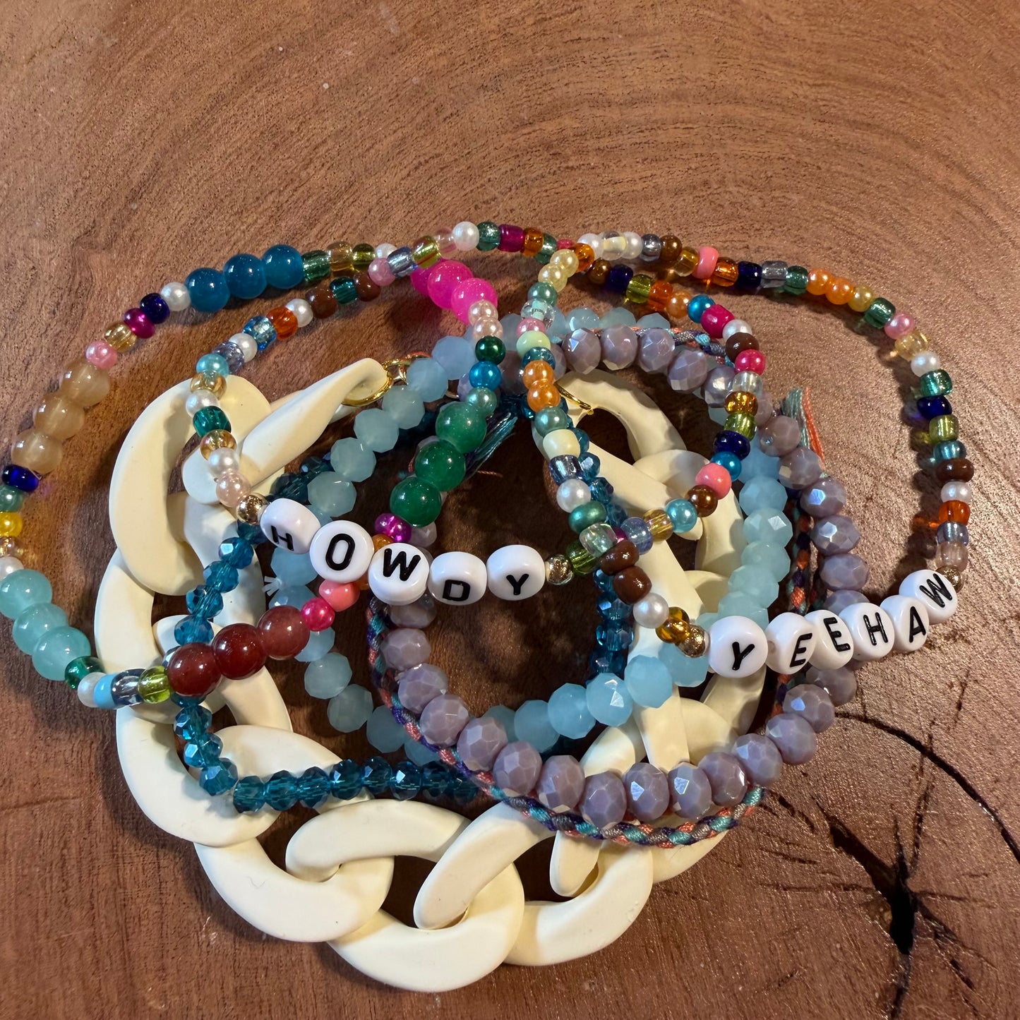 Yeehaw Cowgirl Stretch Bracelet Stack