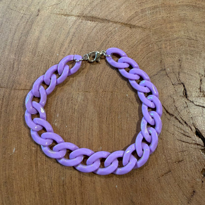 Acrylic Cuban Chain Link Bracelets (Medium Link Size)