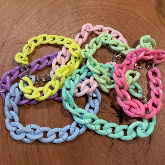 Acrylic Cuban Chain Link Bracelets (Medium Link Size)