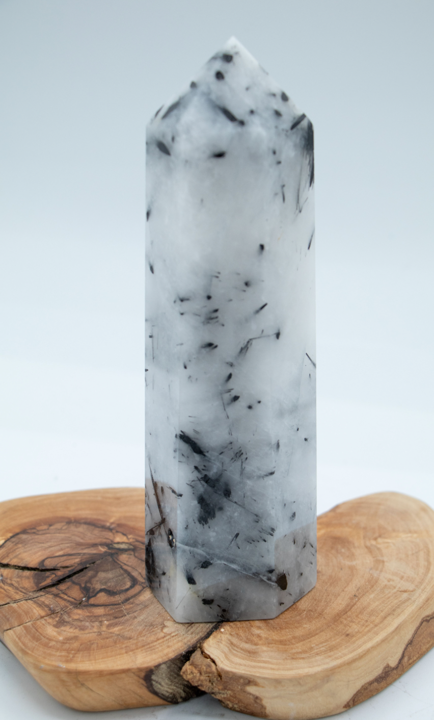 Rutile Tourmaline in Quartz Tower- XL - Luxe Collection