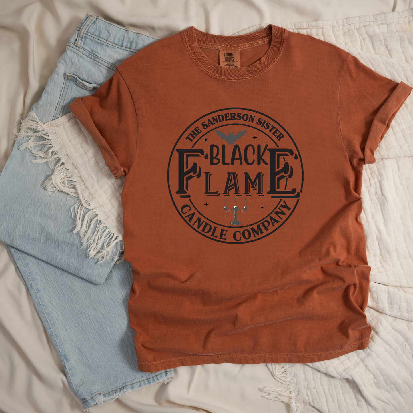 Black Flame Candle Graphic Tee