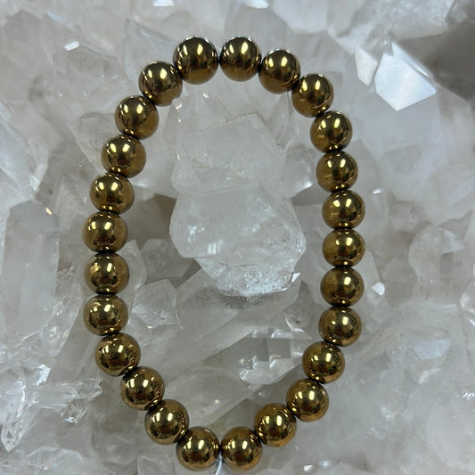 Gold Hematite Stretch Bracelet (8mm)