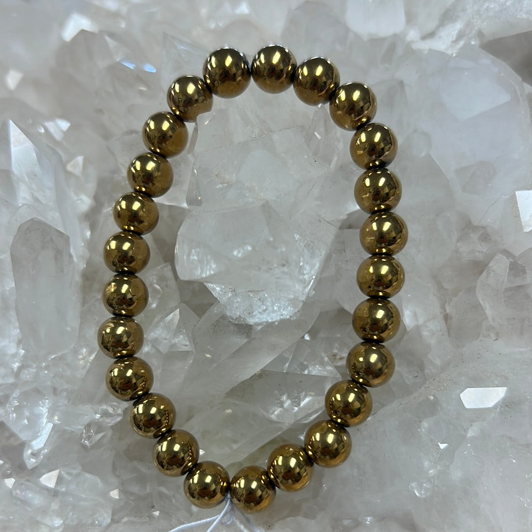 Gold Hematite Stretch Bracelet (8mm)