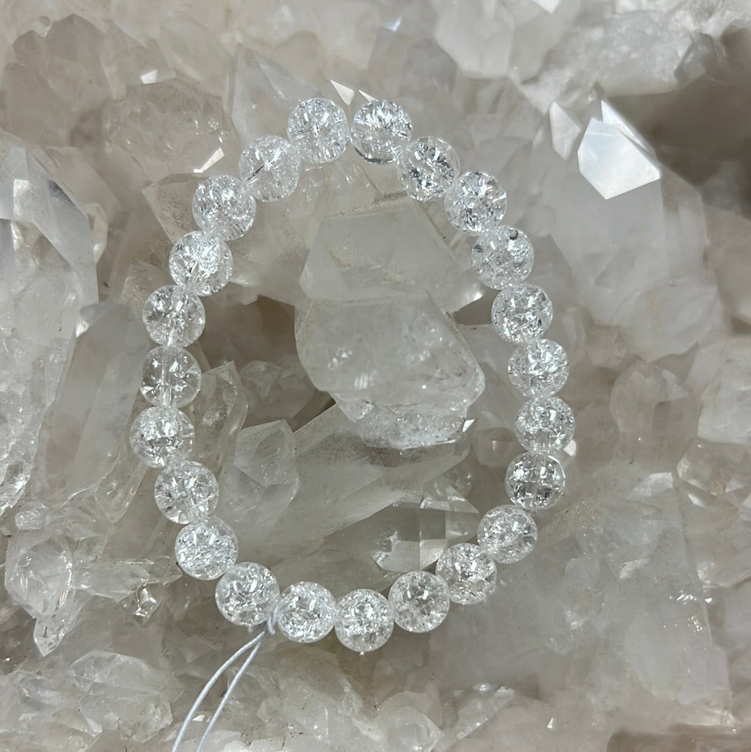 Crackle/Ice Quartz Stretch Bracelet (8mm)