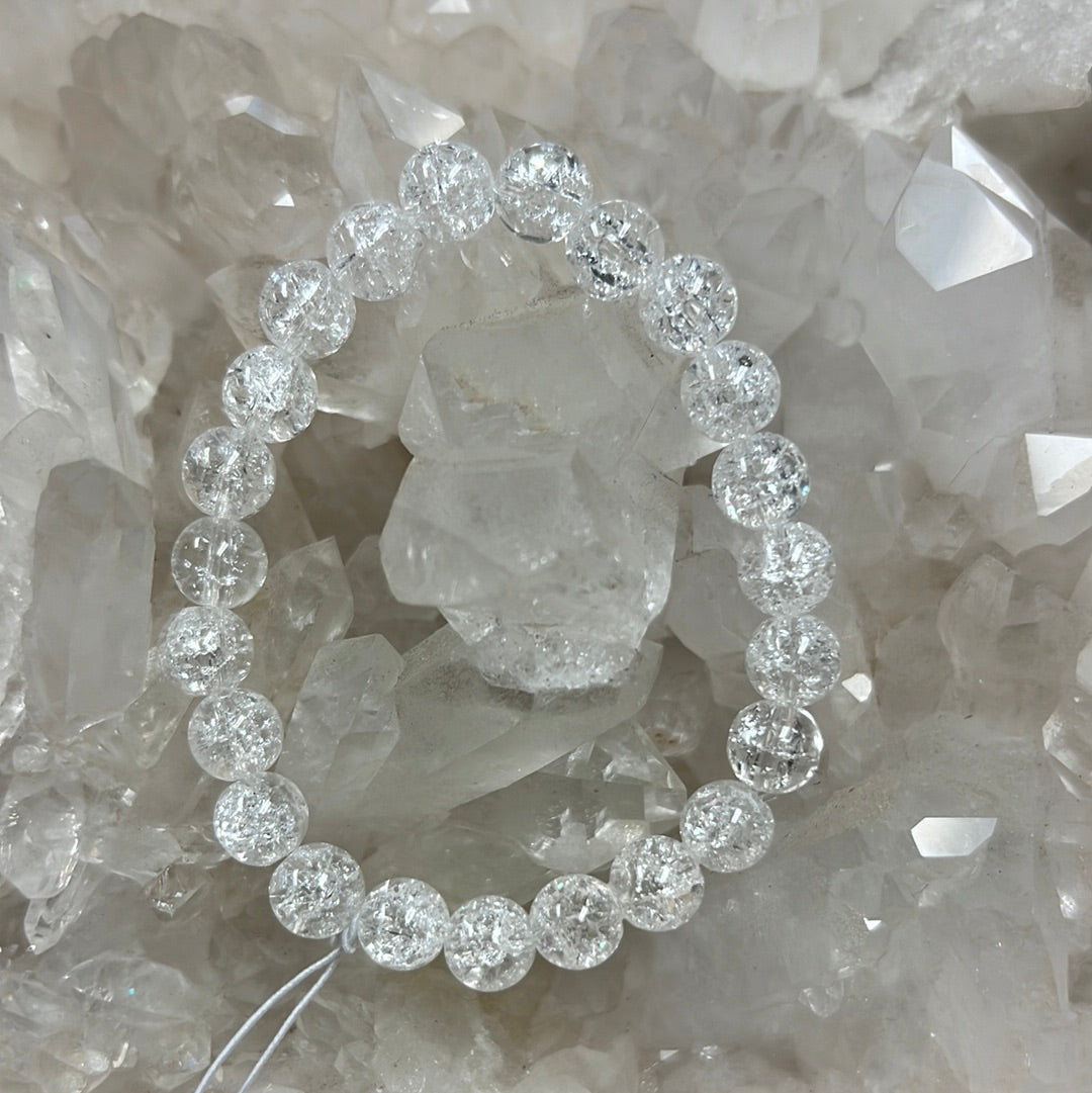 Crackle/Ice Quartz Stretch Bracelet (8mm)